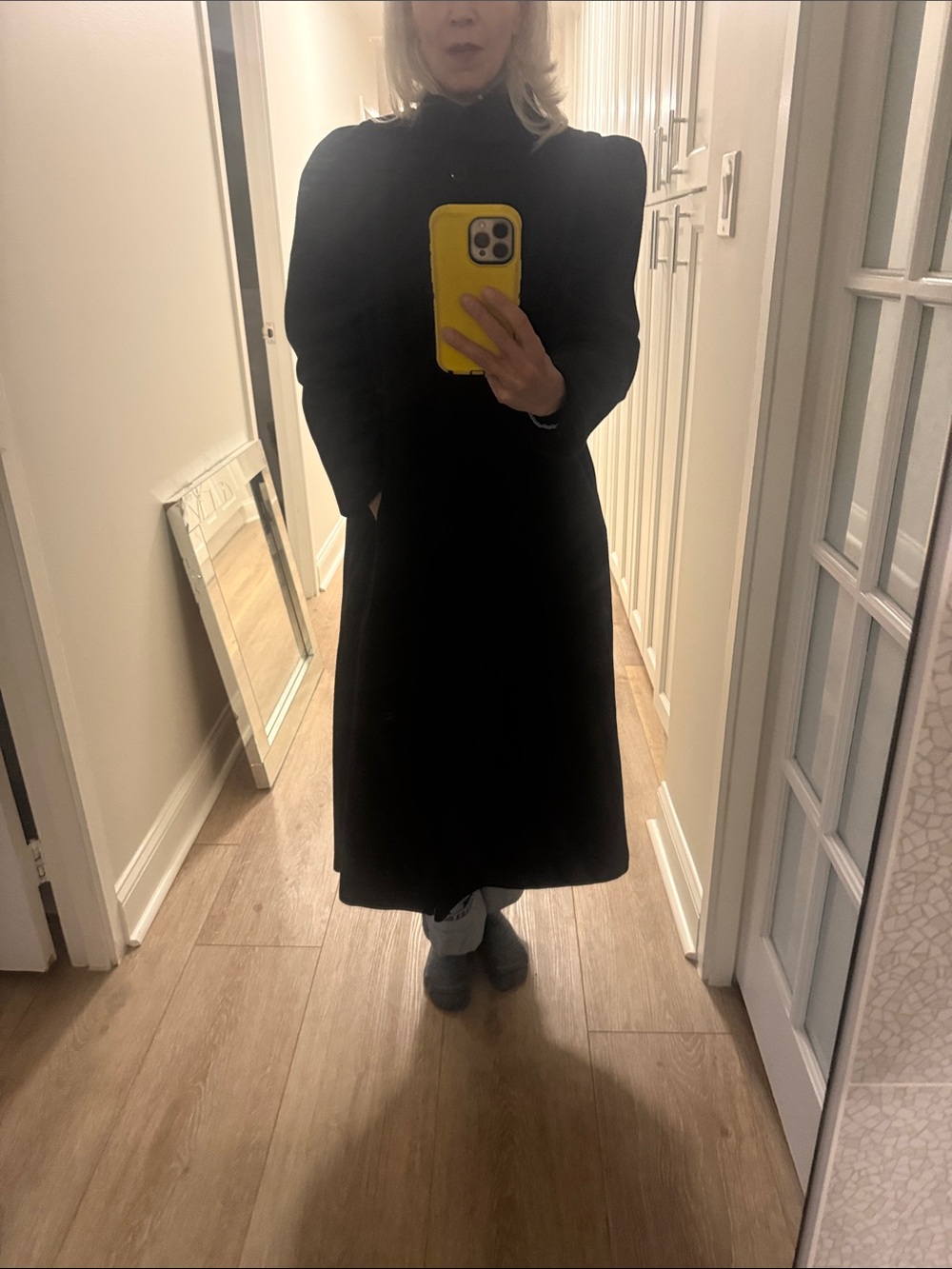 Women's Black Long Wool Vintage Coat. Size 18. Made in USA 80’s